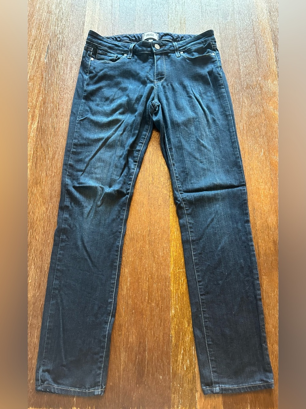 PAIGE Skyline Skinny Jeans Size 30 Dark Indigo Stretch Denim 30” Inseam